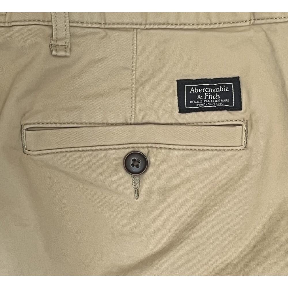 Abercrombie & Fitch Shorts Mens Sz 30 Tan Khaki Chino Stretch Cotton Preppy - Picture 3 of 8